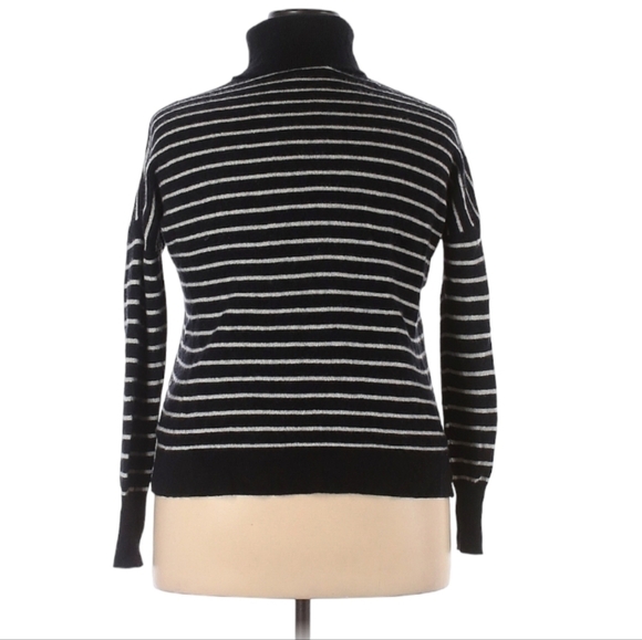 Halogen Black & Gray 100% Cashmere Turtleneck Sweater Size XL - Picture 2 of 2